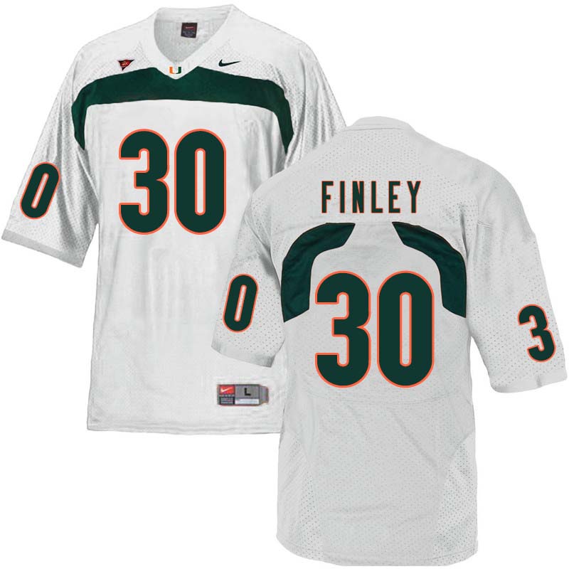 Nike Miami Hurricanes #30 Romeo Finley College Football Jerseys Sale-White - Click Image to Close